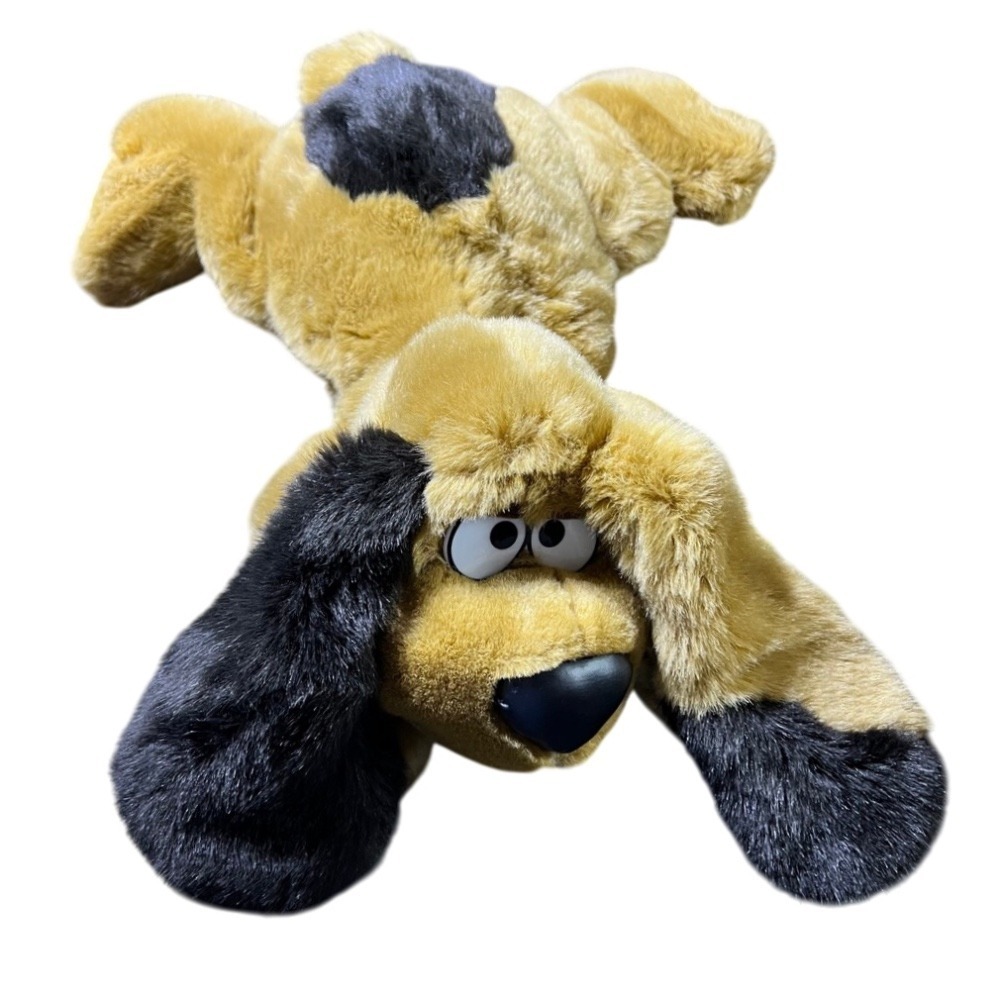 Vintage Plush‎ Dog Stuffed Animal Floppy Puppy Big Eyes Black Spot Cute Toy
